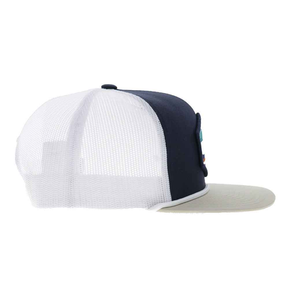 Mesa 6-Panel Trucker Snapback Hat Navy/White