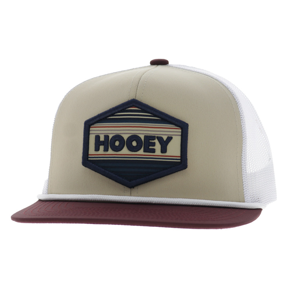 Mesa 6-Panel Trucker Snapback Hat Tan/White