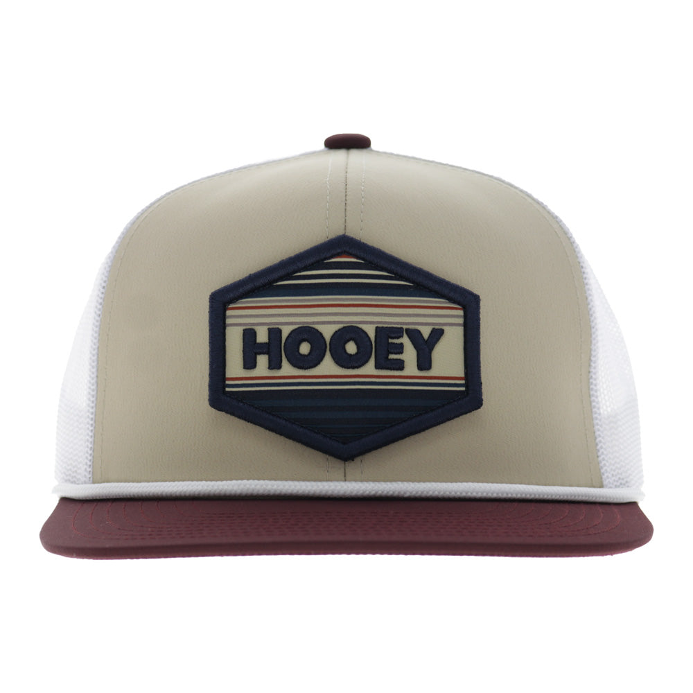 Mesa 6-Panel Trucker Snapback Hat Tan/White