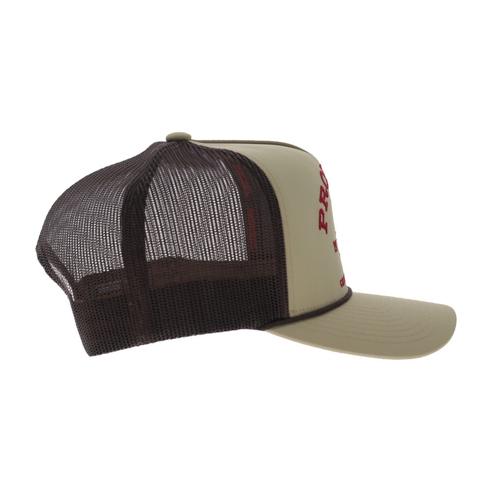 Prorodeo 5-Panel Trucker Snapback Hat Tan/Brown