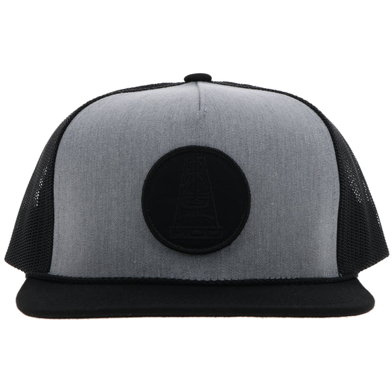"Rose" HOG Hat Grey/Black w/ Black Circle Patch