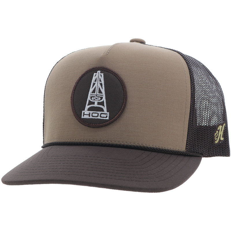 "Rose" HOG Hat Tan/Brown w/Black & White Patch