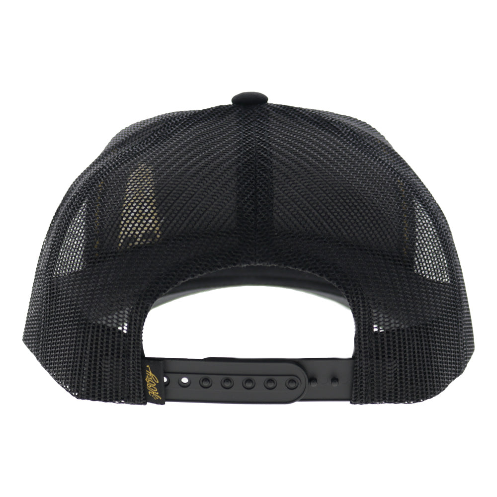 Oil 6-Panel Trucker Snapback Hat Black/Gold