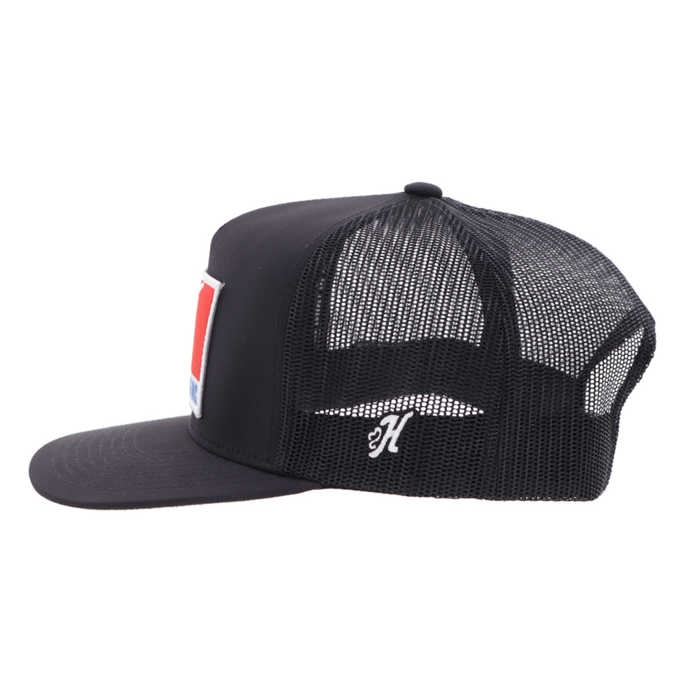 "3D Bull Riding" Black w/Red & Blue Patch