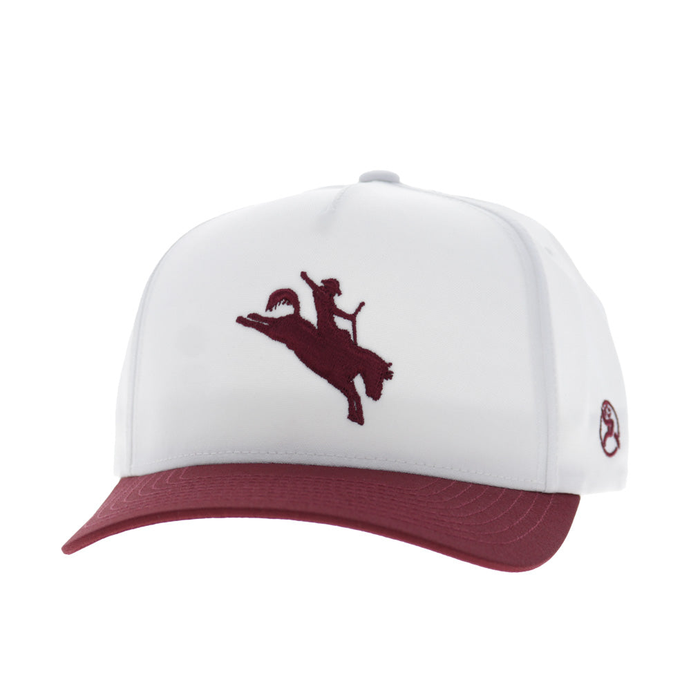 Whit 5-Panel Trucker Snapback Hat White/Maroon