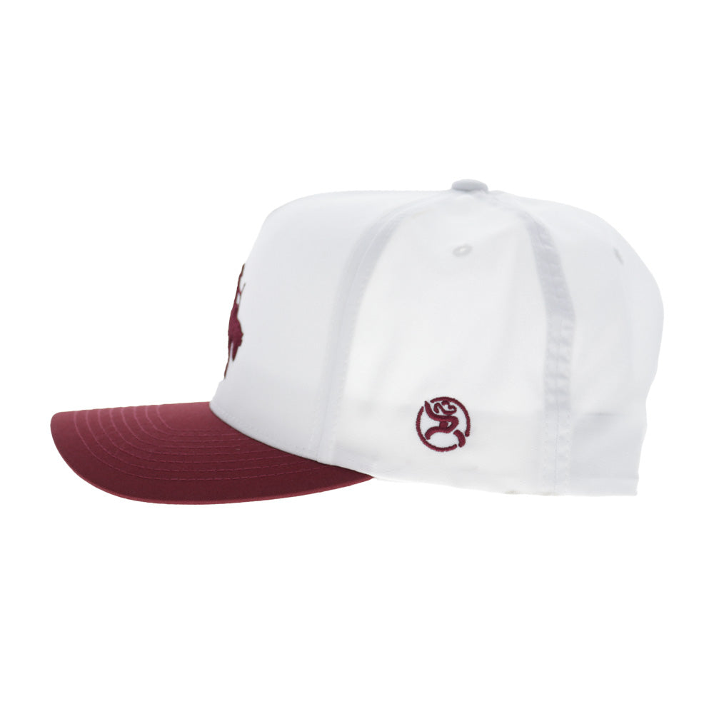 Whit 5-Panel Trucker Snapback Hat White/Maroon