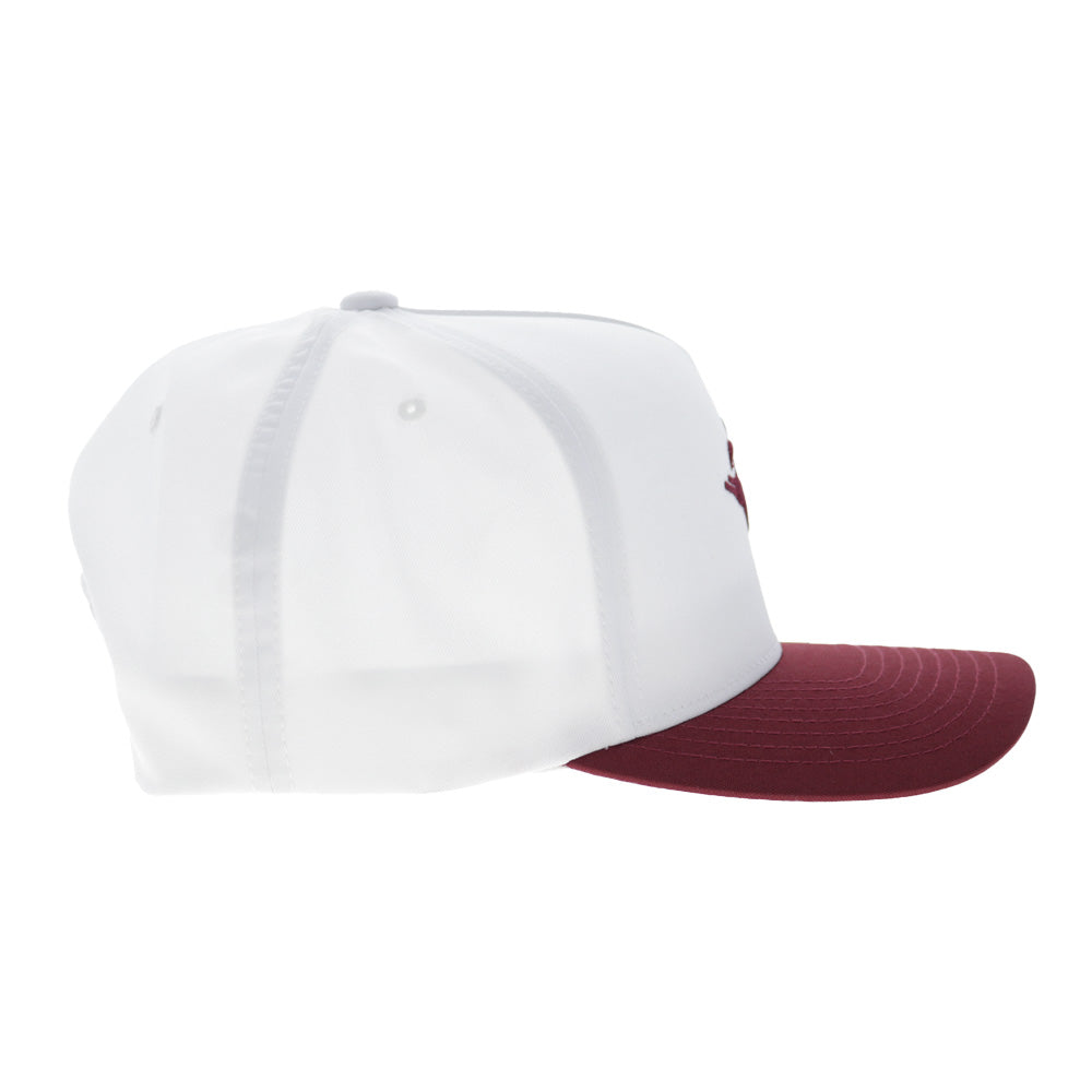 Whit 5-Panel Trucker Snapback Hat White/Maroon
