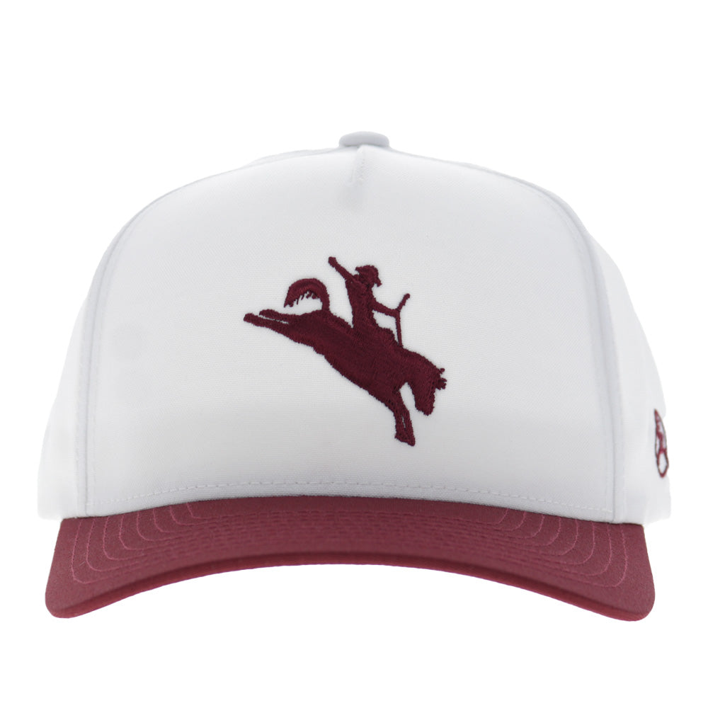 Whit 5-Panel Trucker Snapback Hat White/Maroon