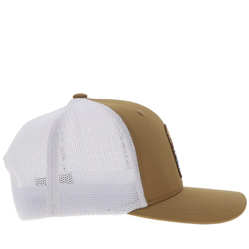 right side of tan and white Hooey Habitat hat
