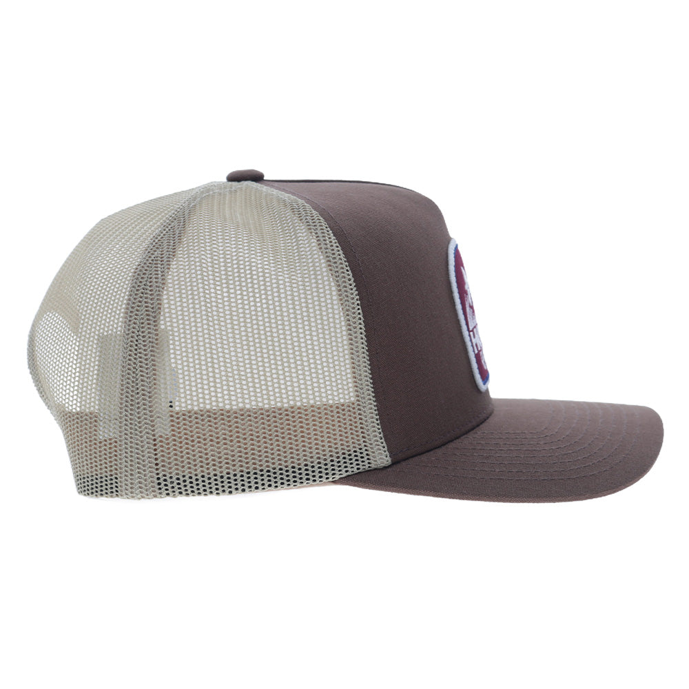 Decoy 5-Panel Trucker Snapback Hat Brown/Tan