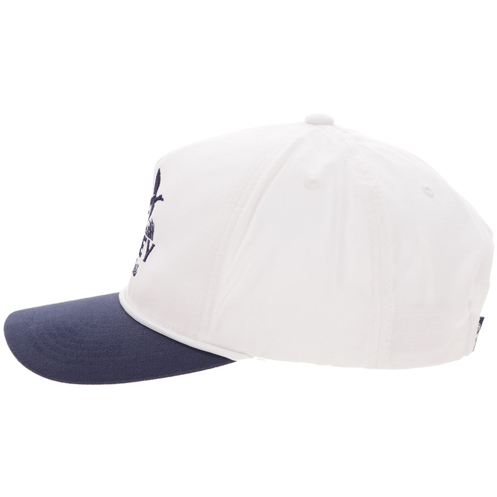 "Decoy" Hat White w/Navy Blue Logo