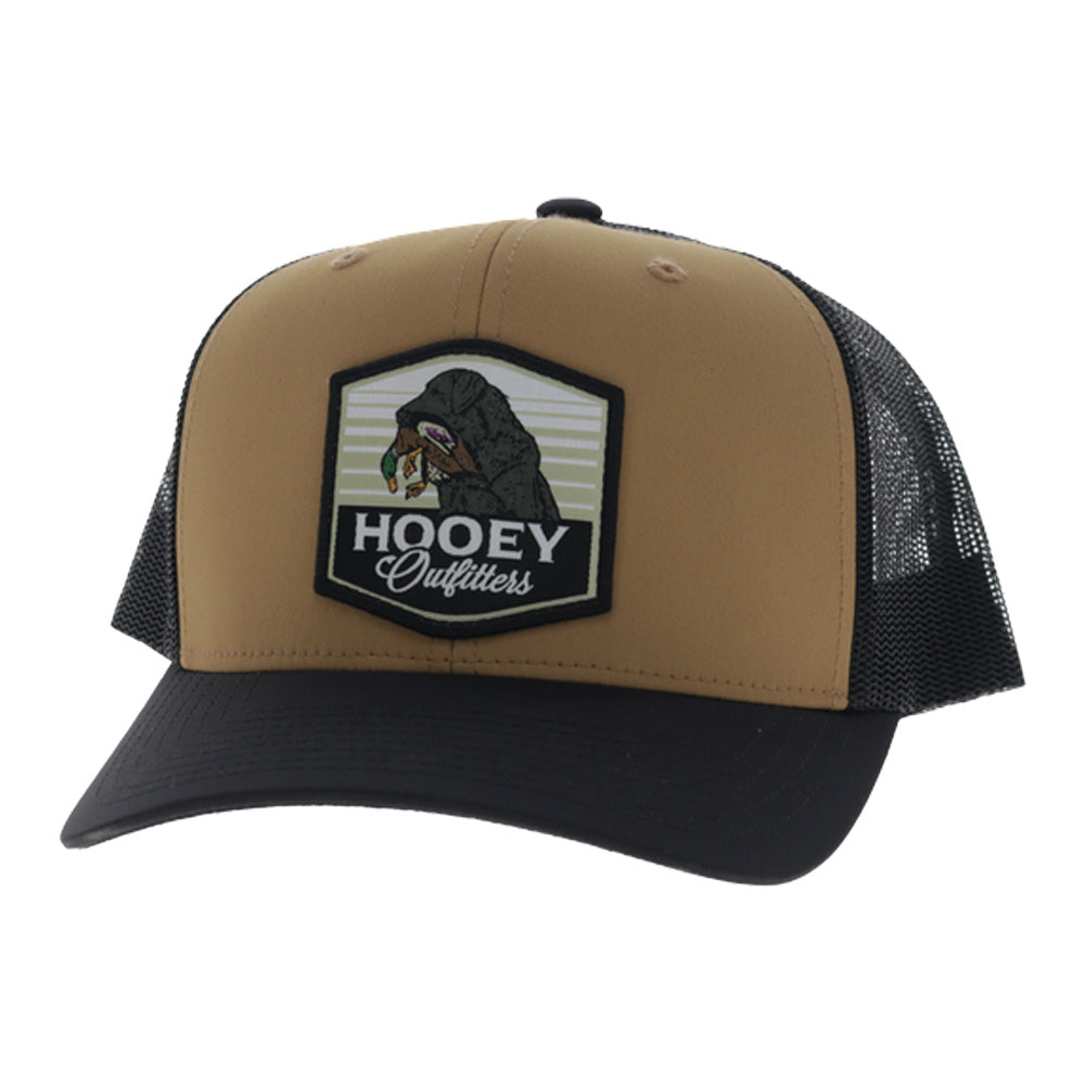 Toller 6-Panel Trucker Snapback Hooey Hat Tan/Black