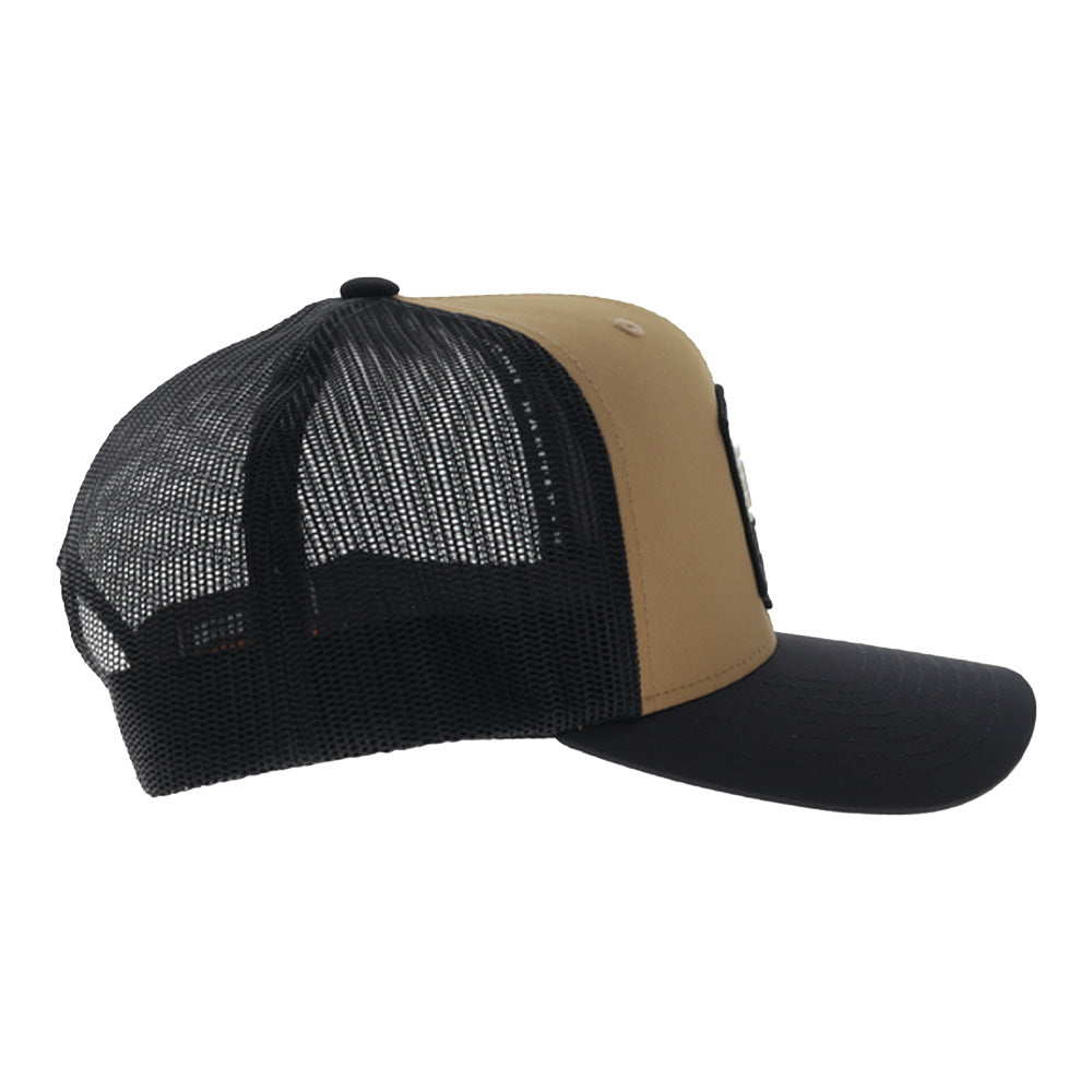 Toller 6-Panel Trucker Snapback Hooey Hat Tan/Black