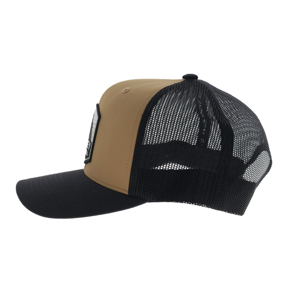 Toller 6-Panel Trucker Snapback Hooey Hat Tan/Black