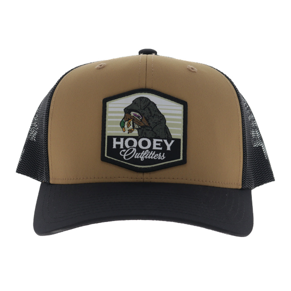 Toller 6-Panel Trucker Snapback Hooey Hat Tan/Black