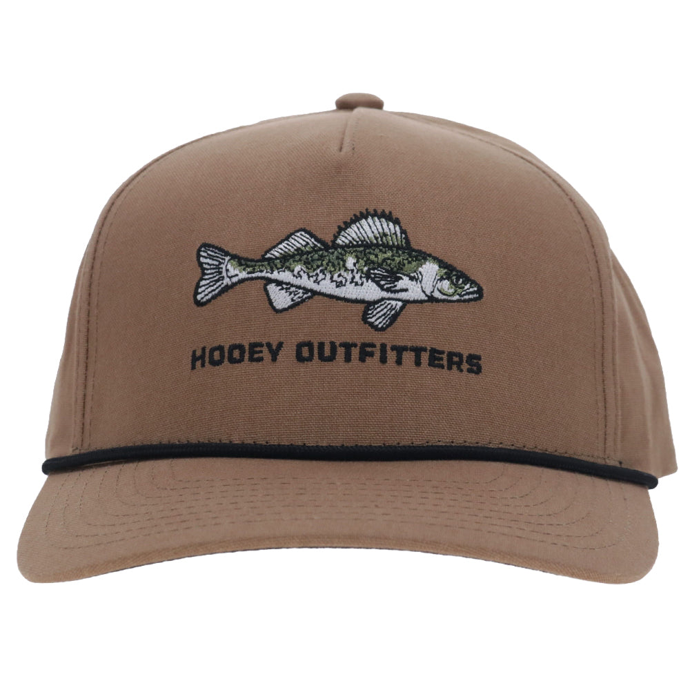 Walleye 5-Panel Full Surround Snapback Hat Tan