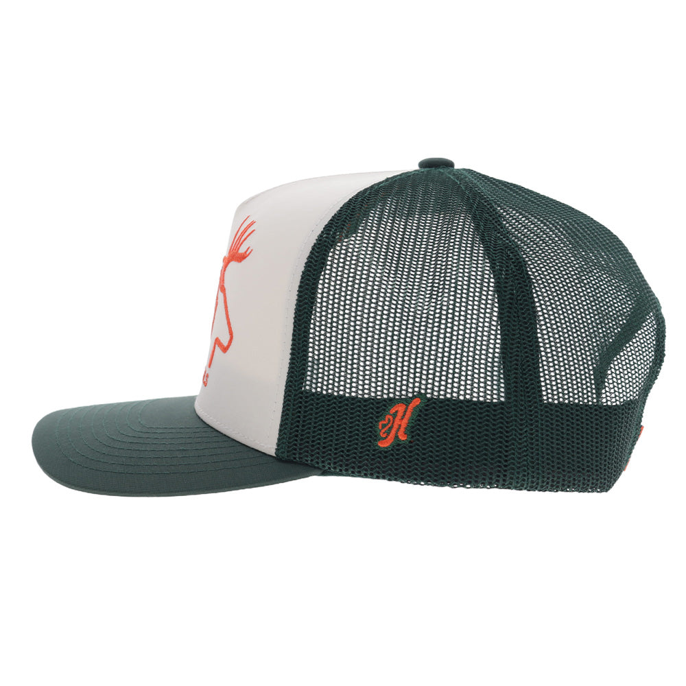 Carrizo 5-Panel Trucker Snapback Hat White/Green