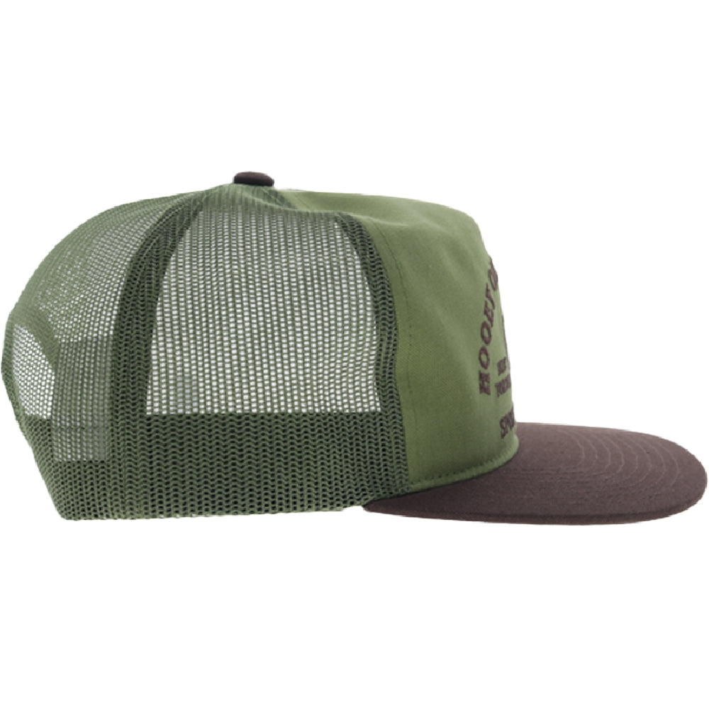 Sportsman 5-Panel Trucker Snapback Hat Olive/Brown