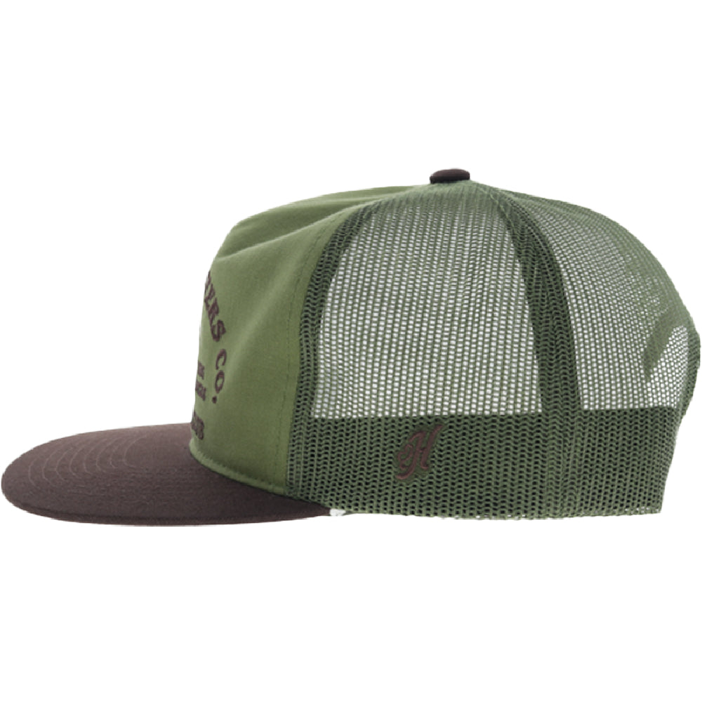 Sportsman 5-Panel Trucker Snapback Hat Olive/Brown