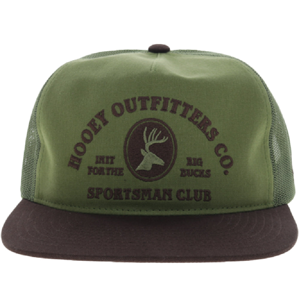 Sportsman 5-Panel Trucker Snapback Hat Olive/Brown