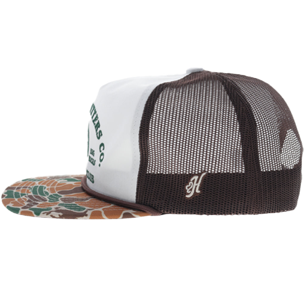 Sportsman 5-Panel Trucker Snapback Hat White/Brown