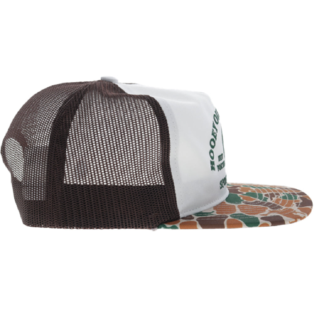 Sportsman 5-Panel Trucker Snapback Hat White/Brown