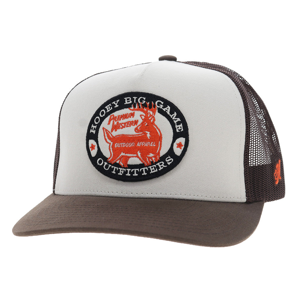 Big Game 5-Panel Trucker Snapback Hat Cream/Brown