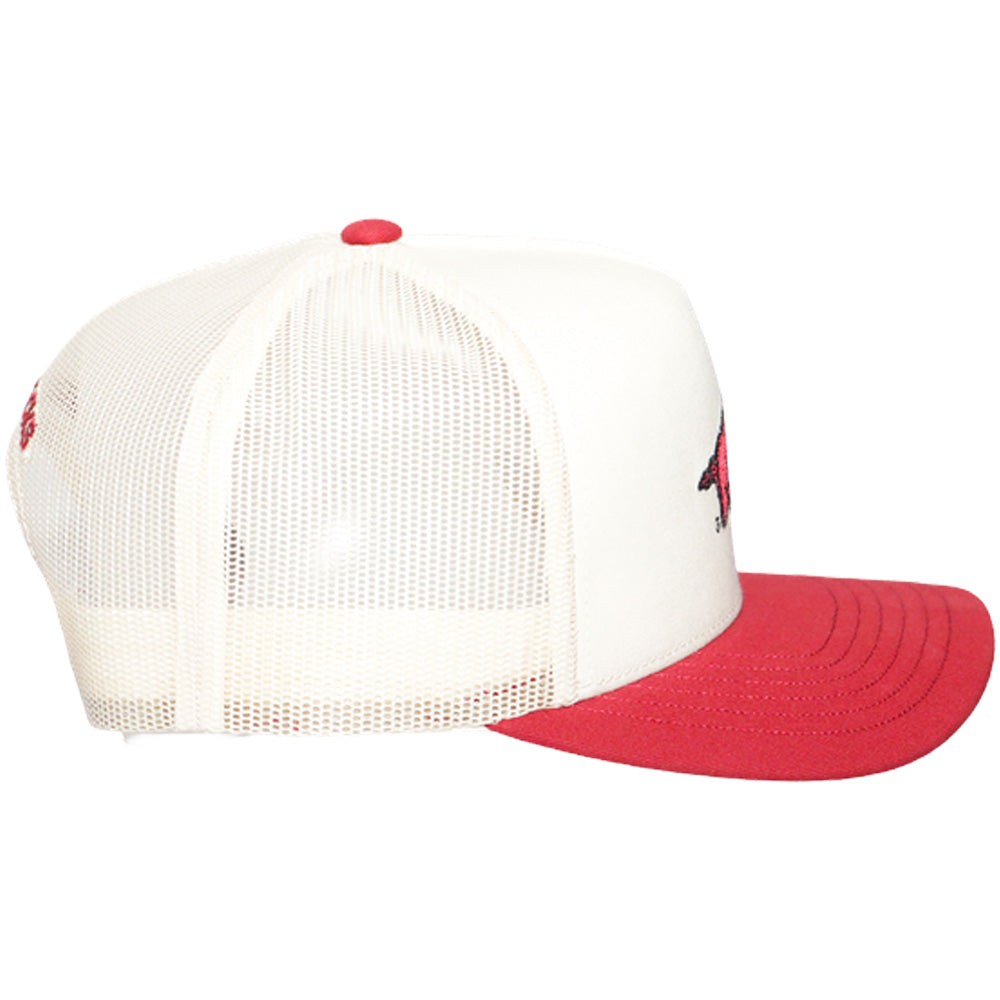 University Of Arkansas 5-Panel Trucker Snapback Hat Cream/Black