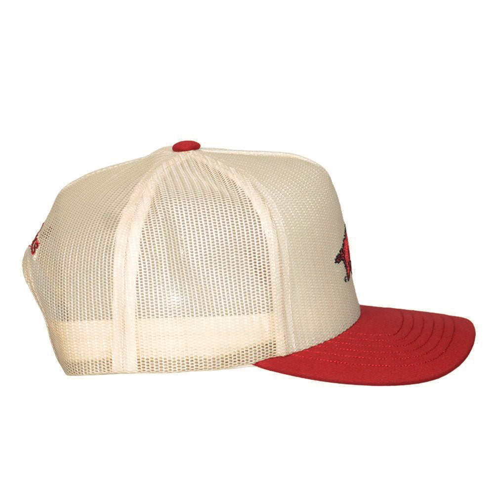 University Of Arkansas 5-Panel Trucker Snapback Hat Cream/Black