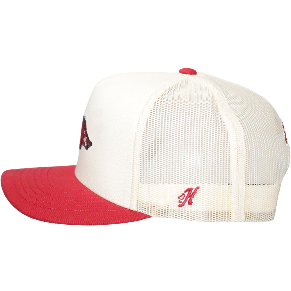 University Of Arkansas 5-Panel Trucker Snapback Hat Cream/Black