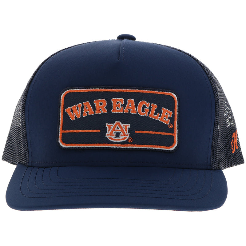 front of Hooey x Auburn University War Eagle hat in navy blue and orange
