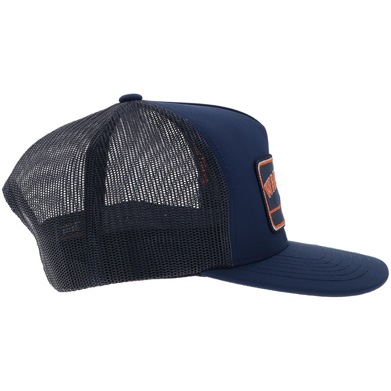 right side of the Auburn x Hooey War Eagle hat in navy blue