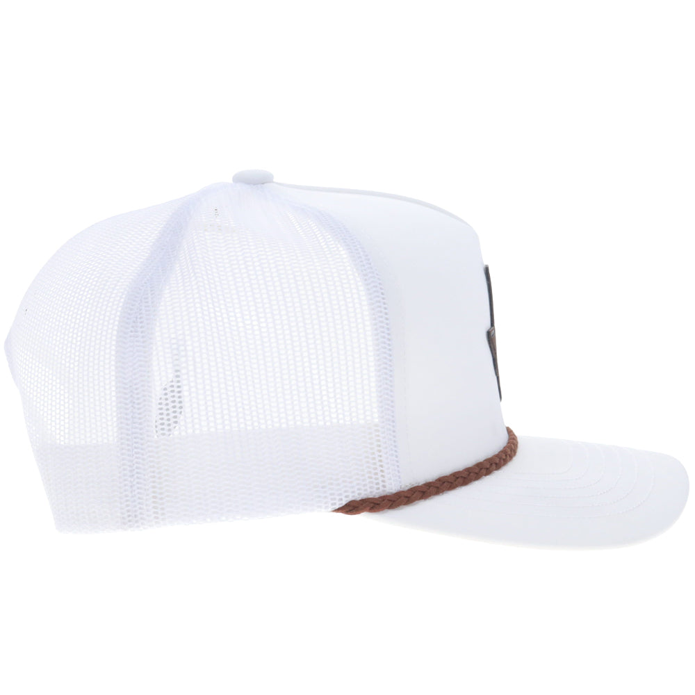 University Of Texas 5-Panel Trucker Snapback Hat White w/Texas Leather Patch