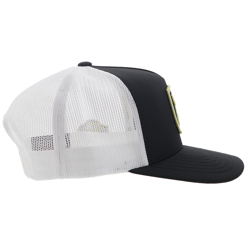 right of Colorado University x Hooey black and white hat with gold and white Hooey hat