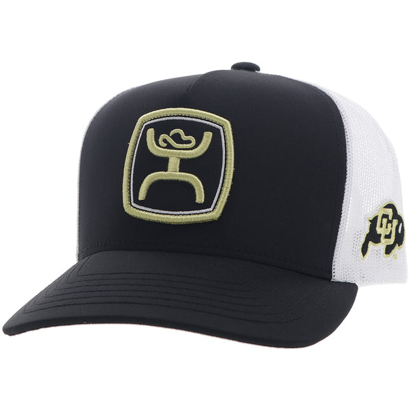 Colorado University x Hooey black and white hat with gold and white Hooey hat