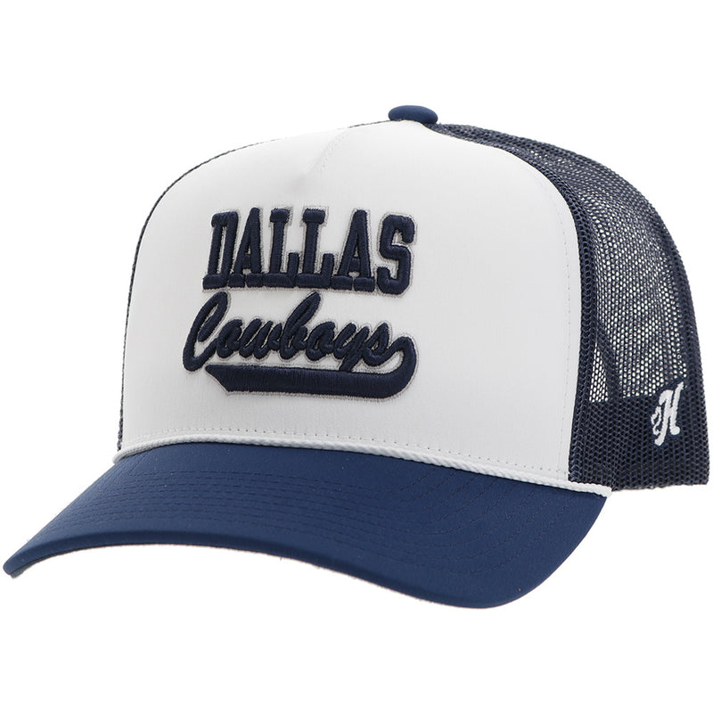 "Dallas Cowboys" Hat White/Navy w/Script Logo