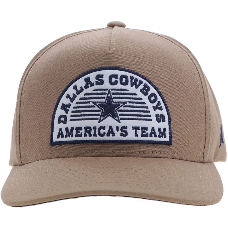 "Dallas Cowboys" Hat Tan w/ White & Blue Patch