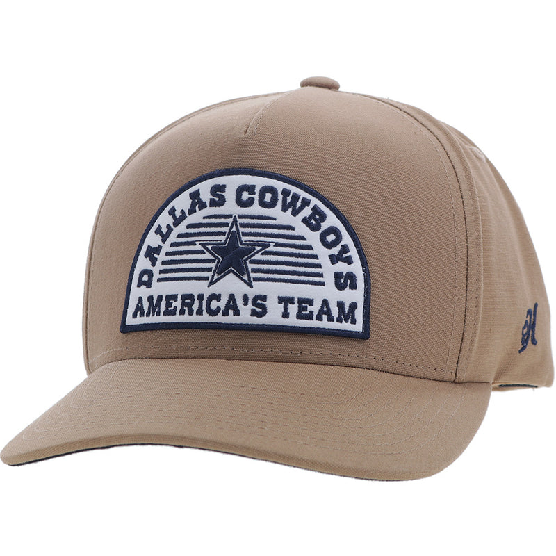 "Dallas Cowboys" Hat Tan w/ White & Blue Patch