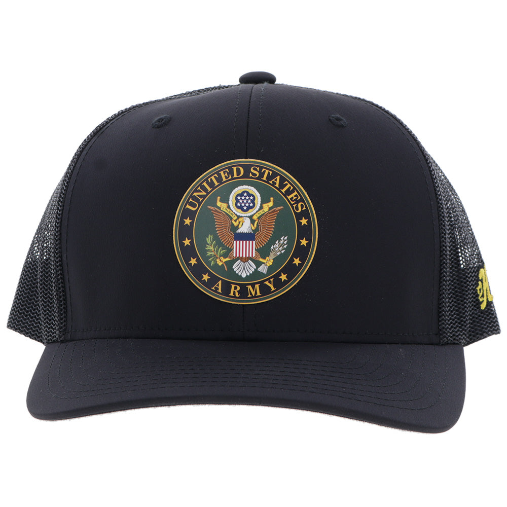 US Army Hat Black w/Round Patch