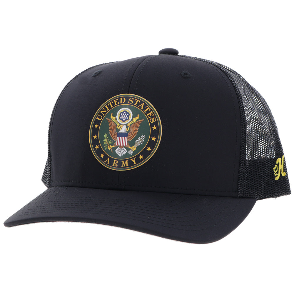 US Army Hat Black w/Round Patch