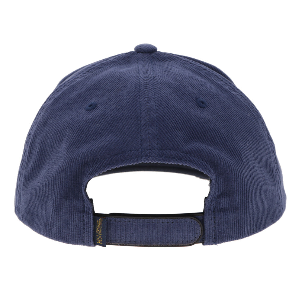West Virginia University Hat Navy Corduroy w/ Yellow WV Logo