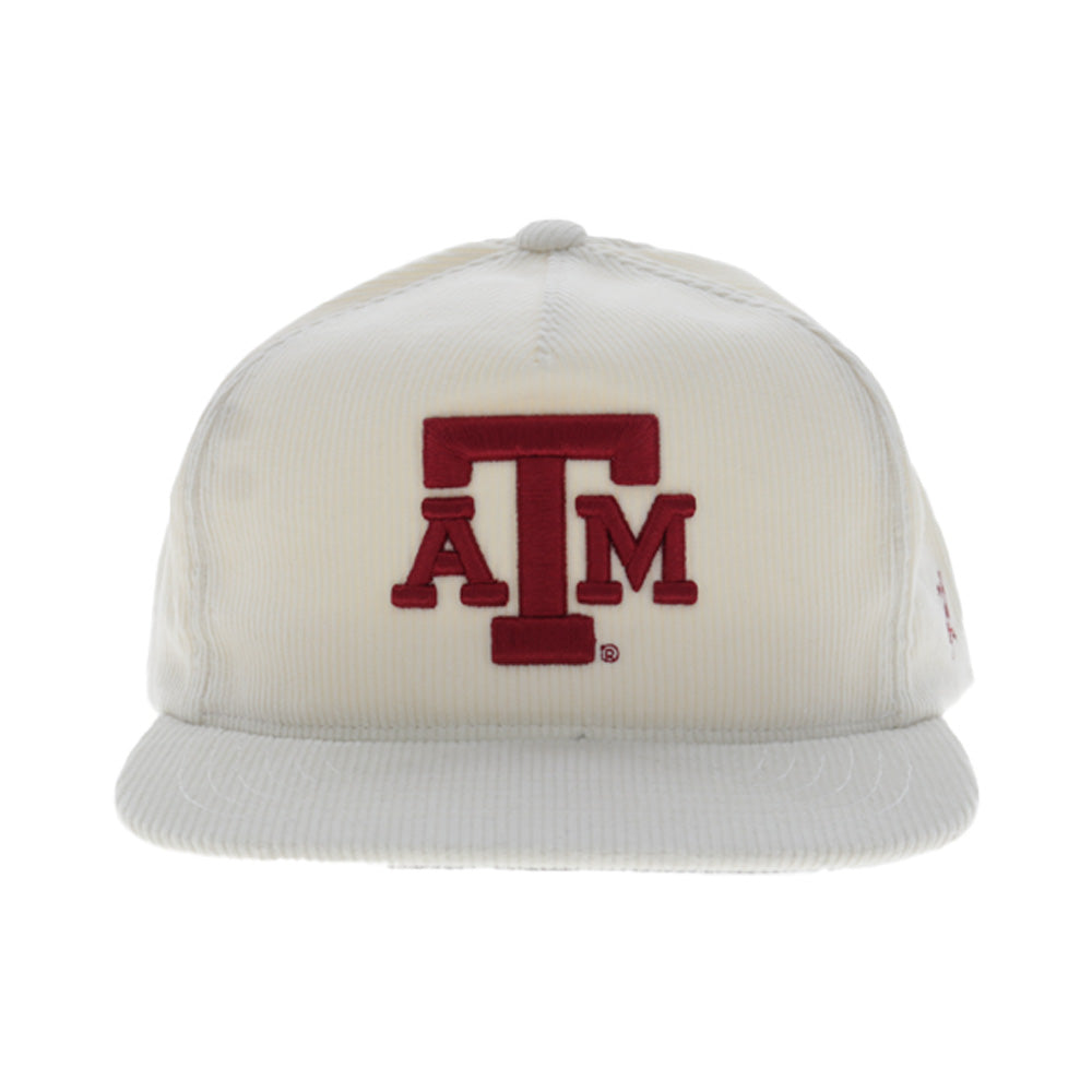 Texas A&M Hat Cream Corduroy w/ Maroon Logo