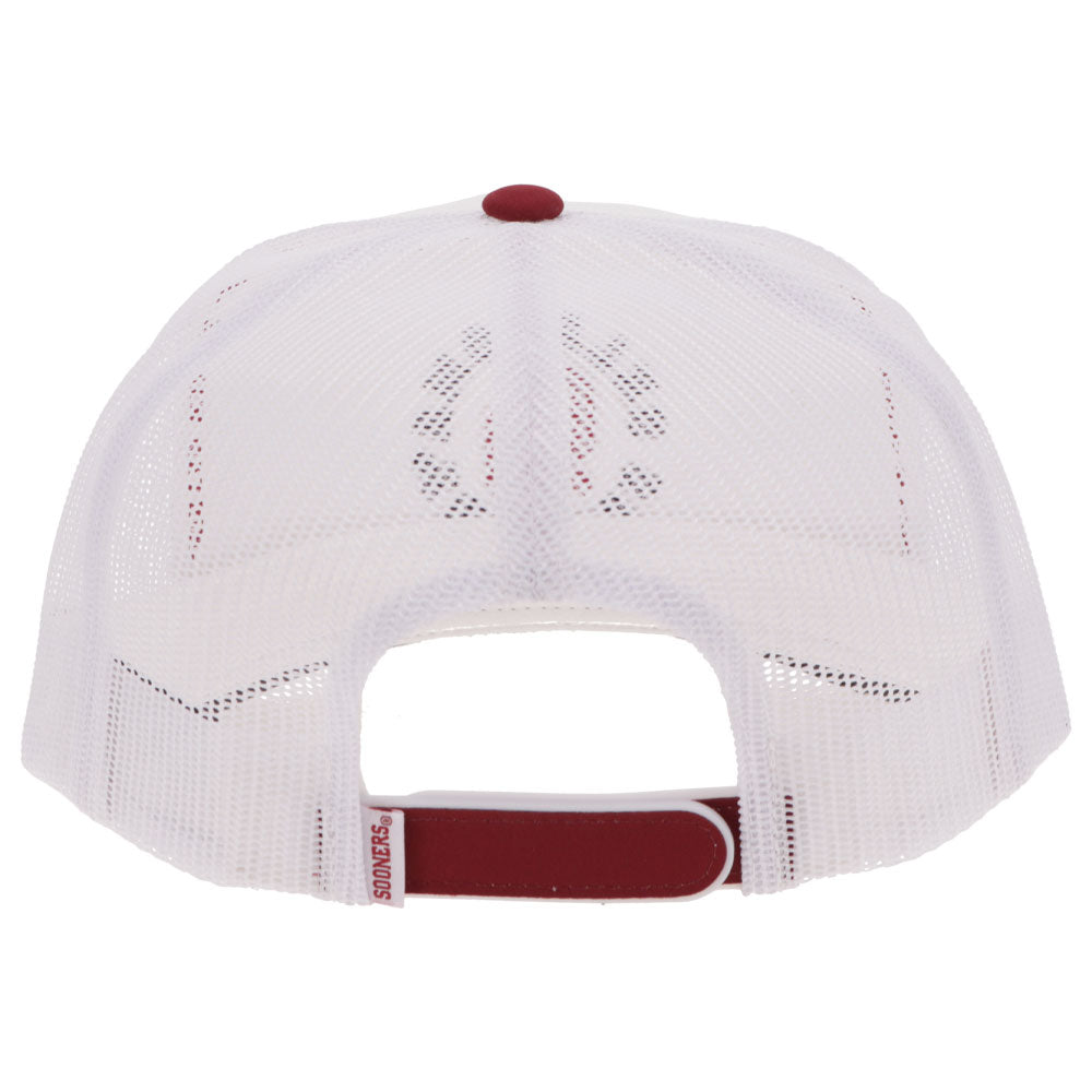 "University of Oklahoma" Hat Crimson & White w/Circle Logo