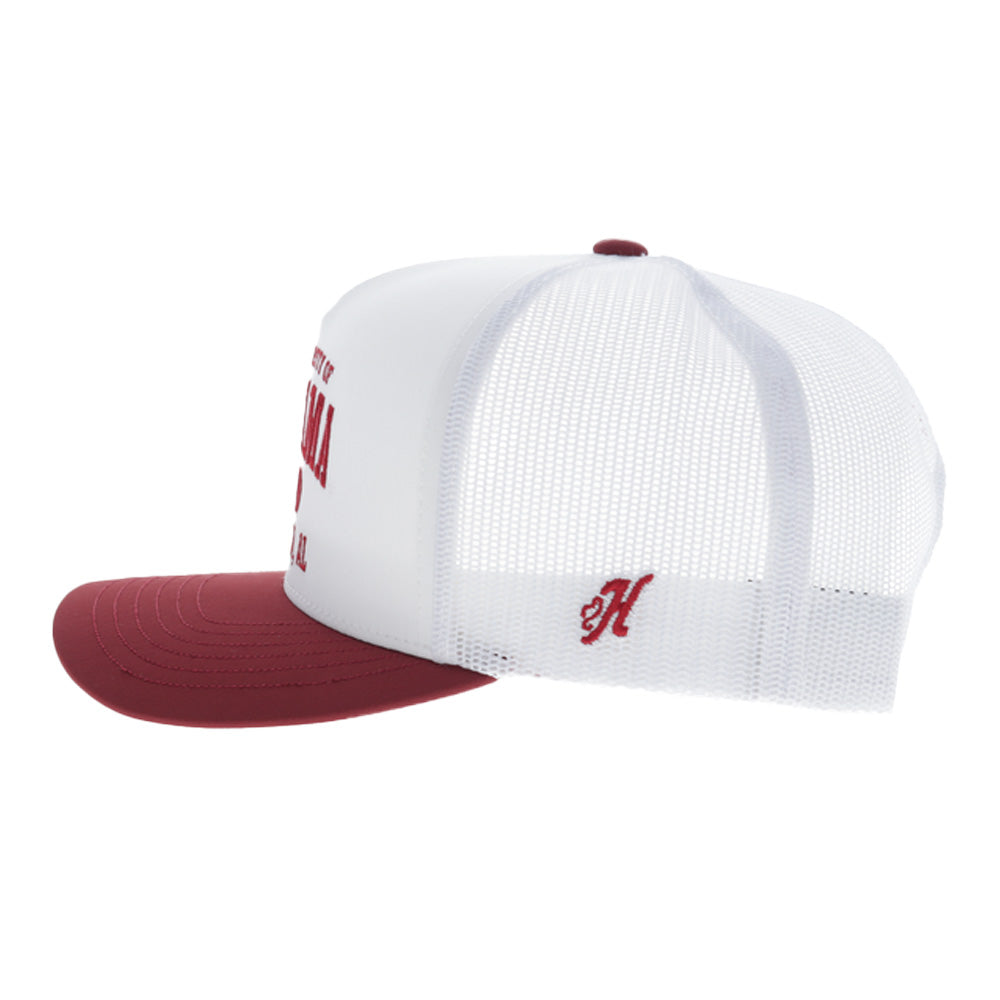 "University Of Alabama" Hat White w/Crimson Bill