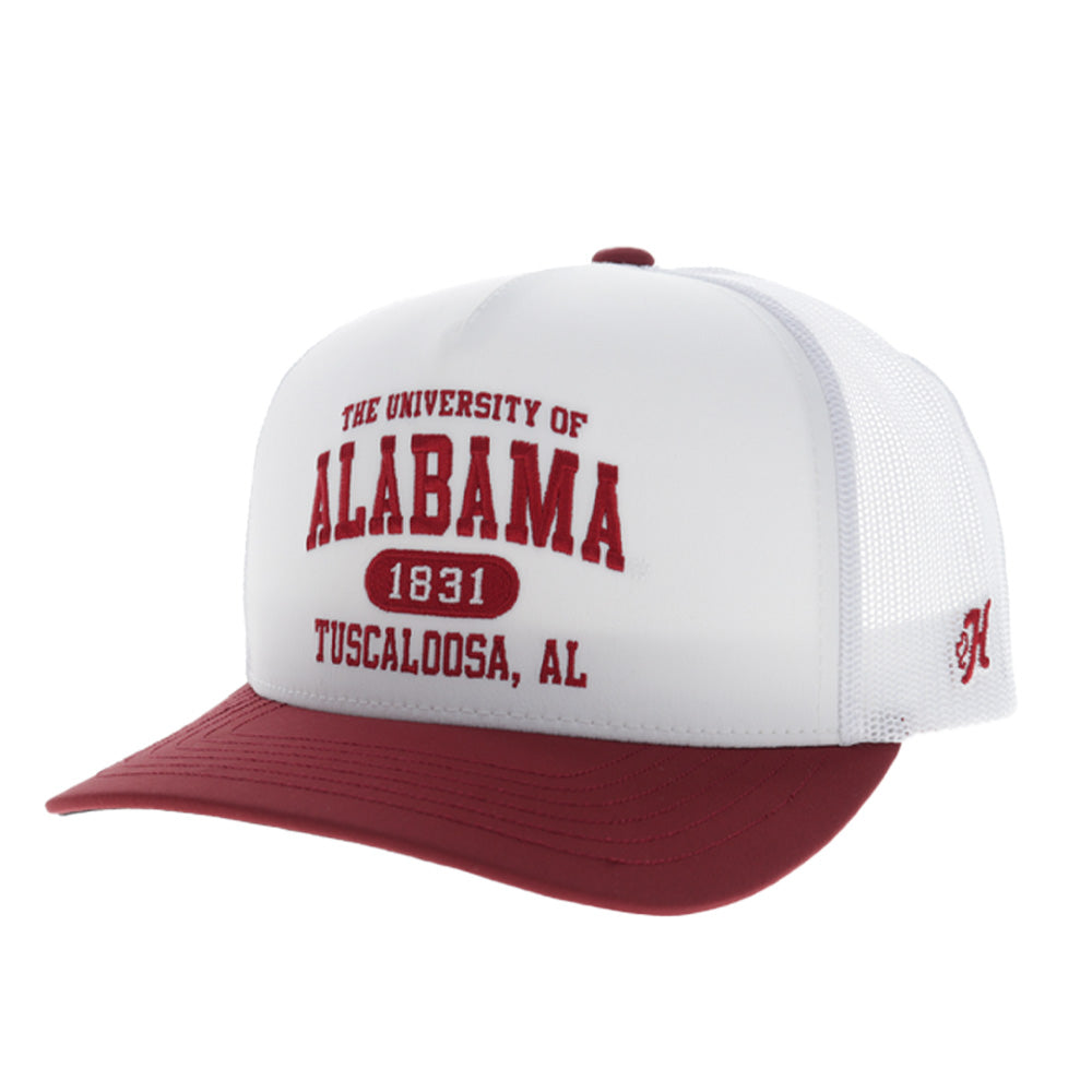 "University Of Alabama" Hat White w/Crimson Bill