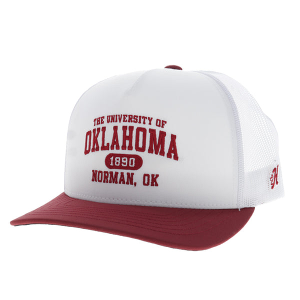 University of Oklahoma 5-Panel Trucker Snapback Hat White/Red