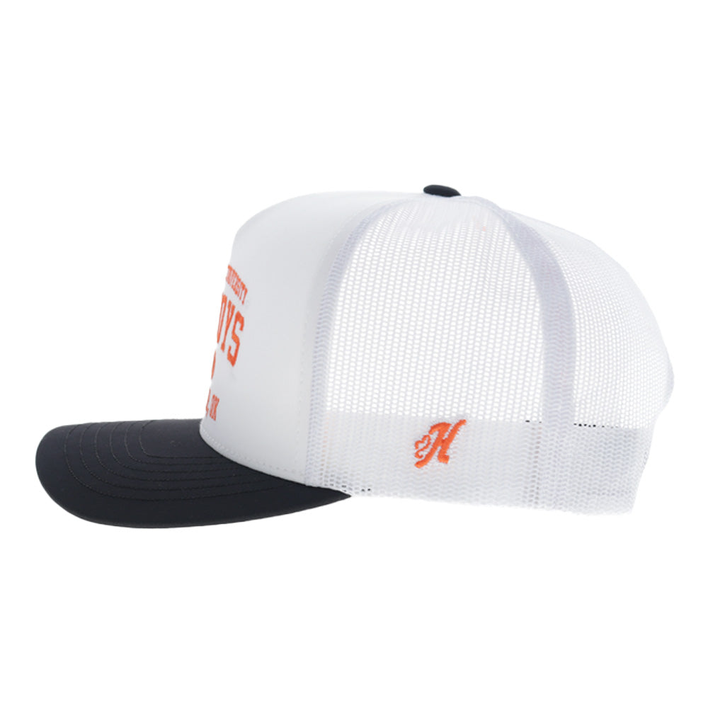 "Oklahoma State" Hat White w/Black Bill