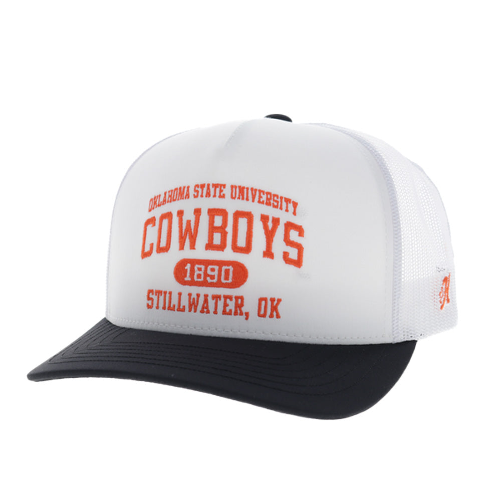 "Oklahoma State" Hat White w/Black Bill