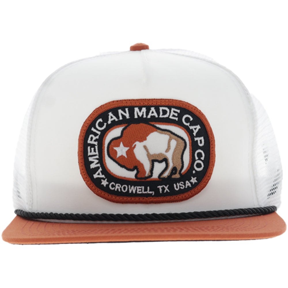 AMCC 5-Panel Trucker Snapback Hat White/Orange