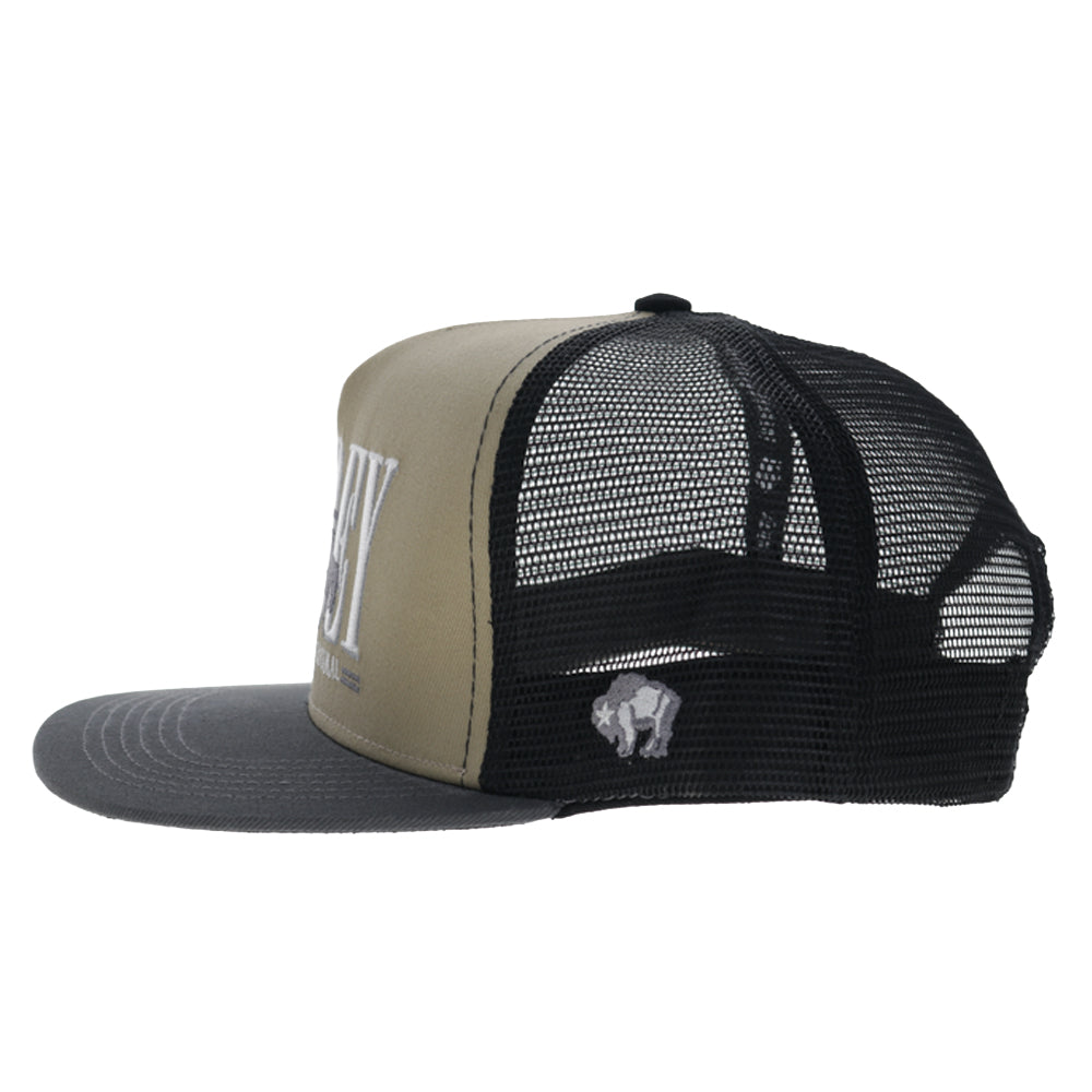 Wild Ride 5-Panel Trucker Snapback Hat Tan/Black
